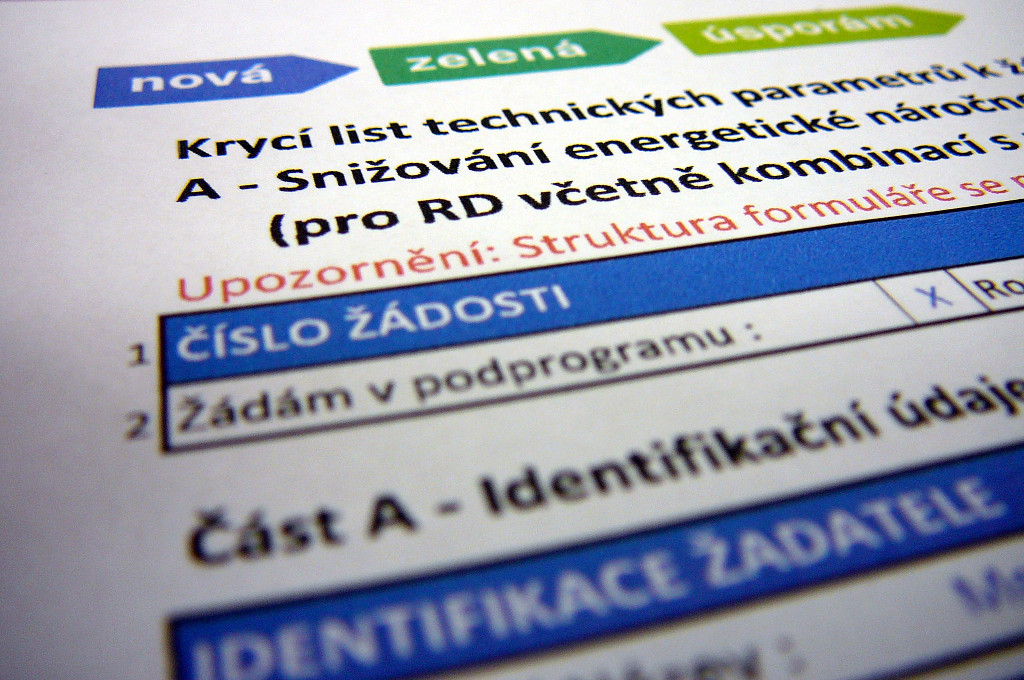 Krycí list technických parametrů - Nová zelená úsporám